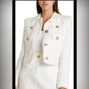 River Island Ivory Textured Suit Jacket size 12
